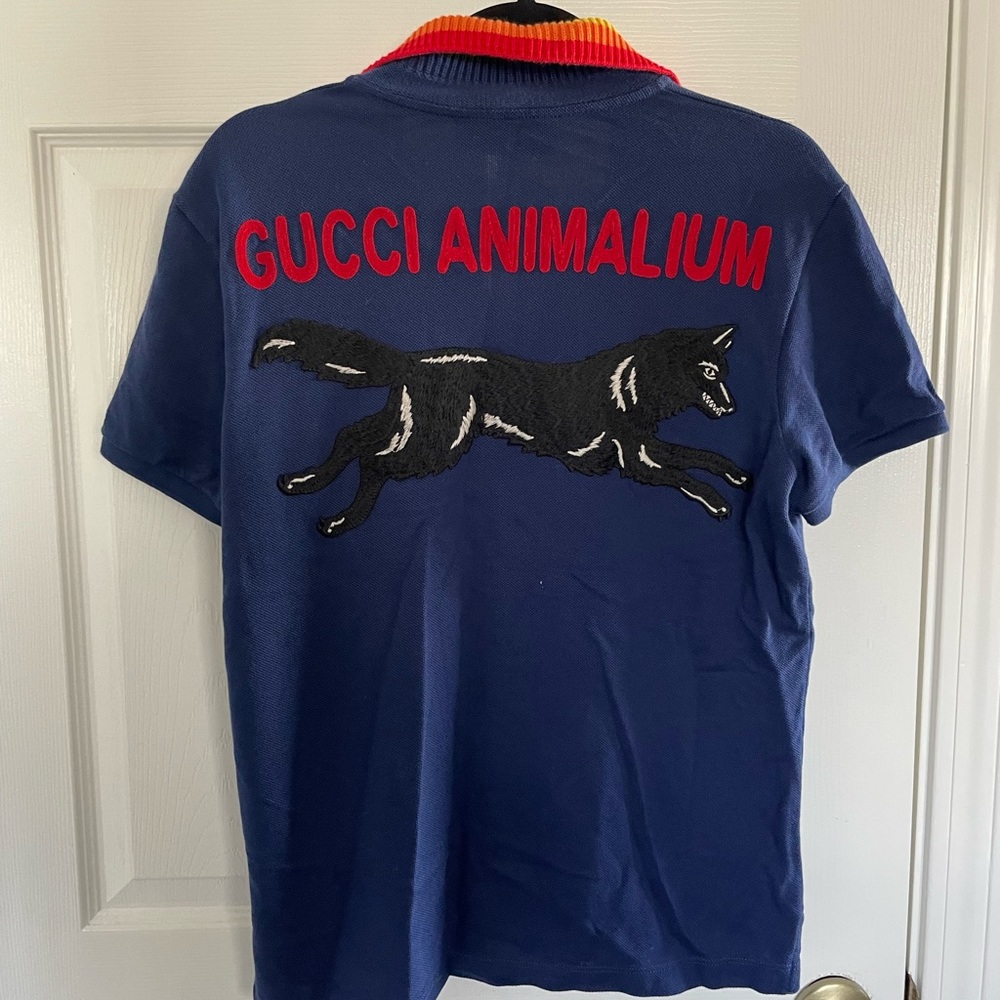 Gucci animalium polo, size M, skinny fit
